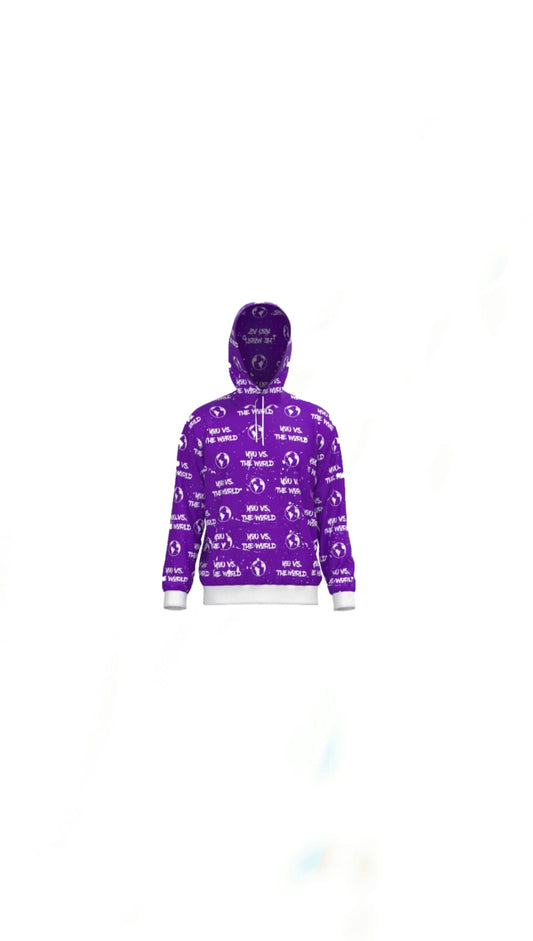 You Vs. The World All Over Print Hoodie (Purple)