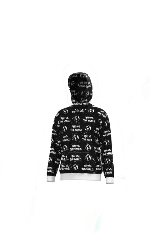 You Vs. The World All Over Print Hoodie (Black)